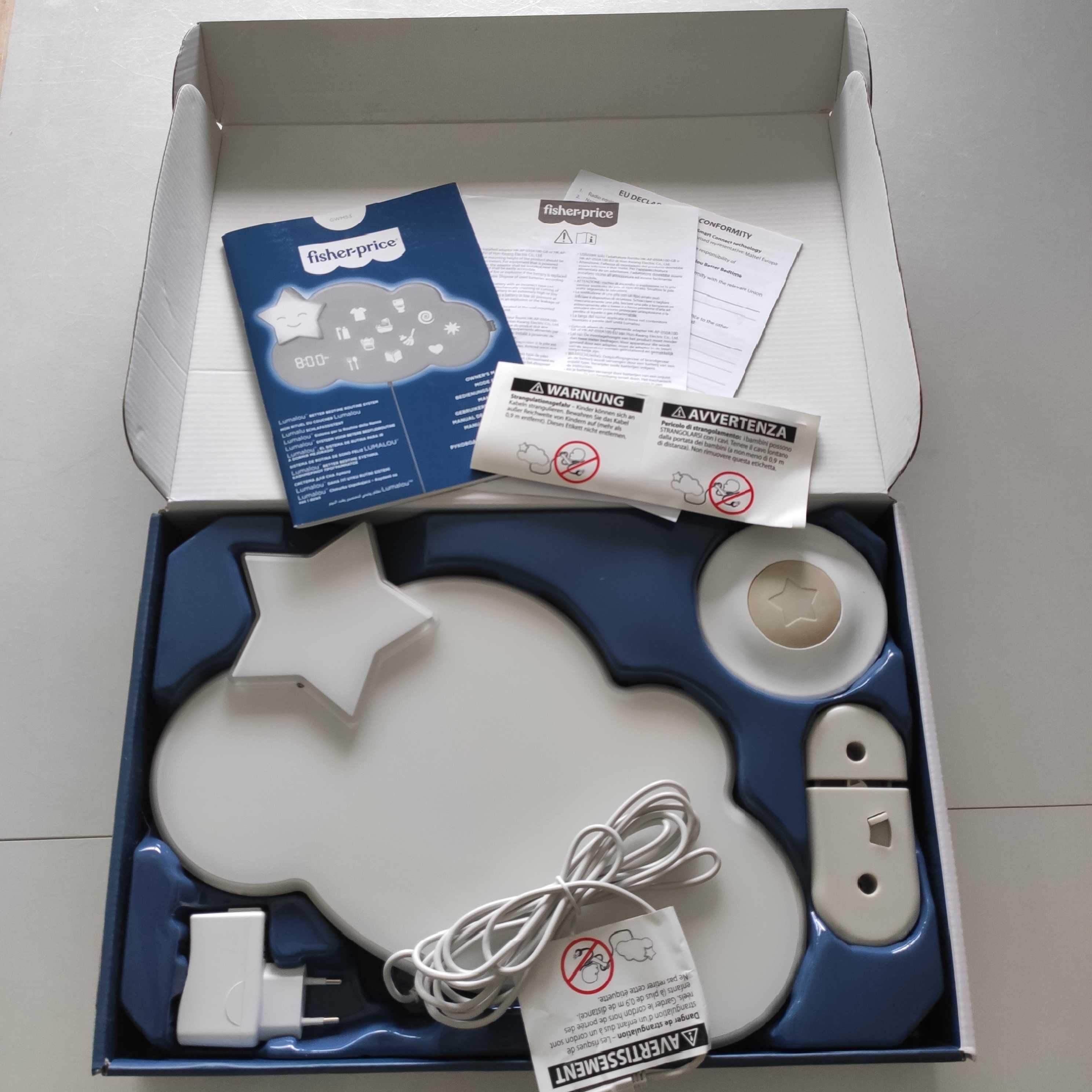Chmurka Fisher Price Lumalou, Lampka - uspokajacz z aplikacją