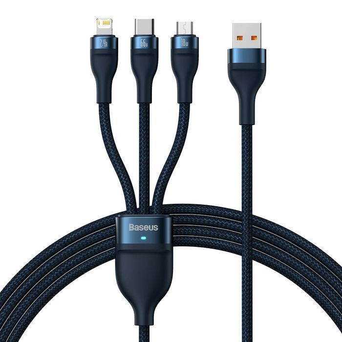 Baseus kabel 3w1 USB-A do USB-C / Micro USB / Lightning 66W 1,2m