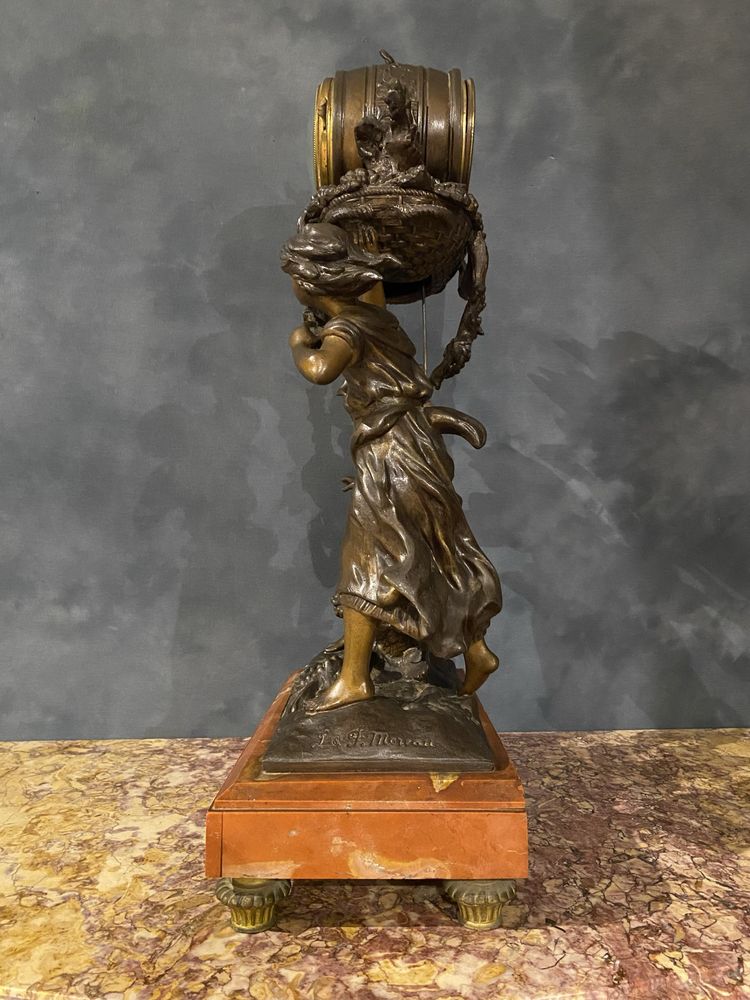 Zegar kominkowy figuralny - Francja XIX w. Moreau