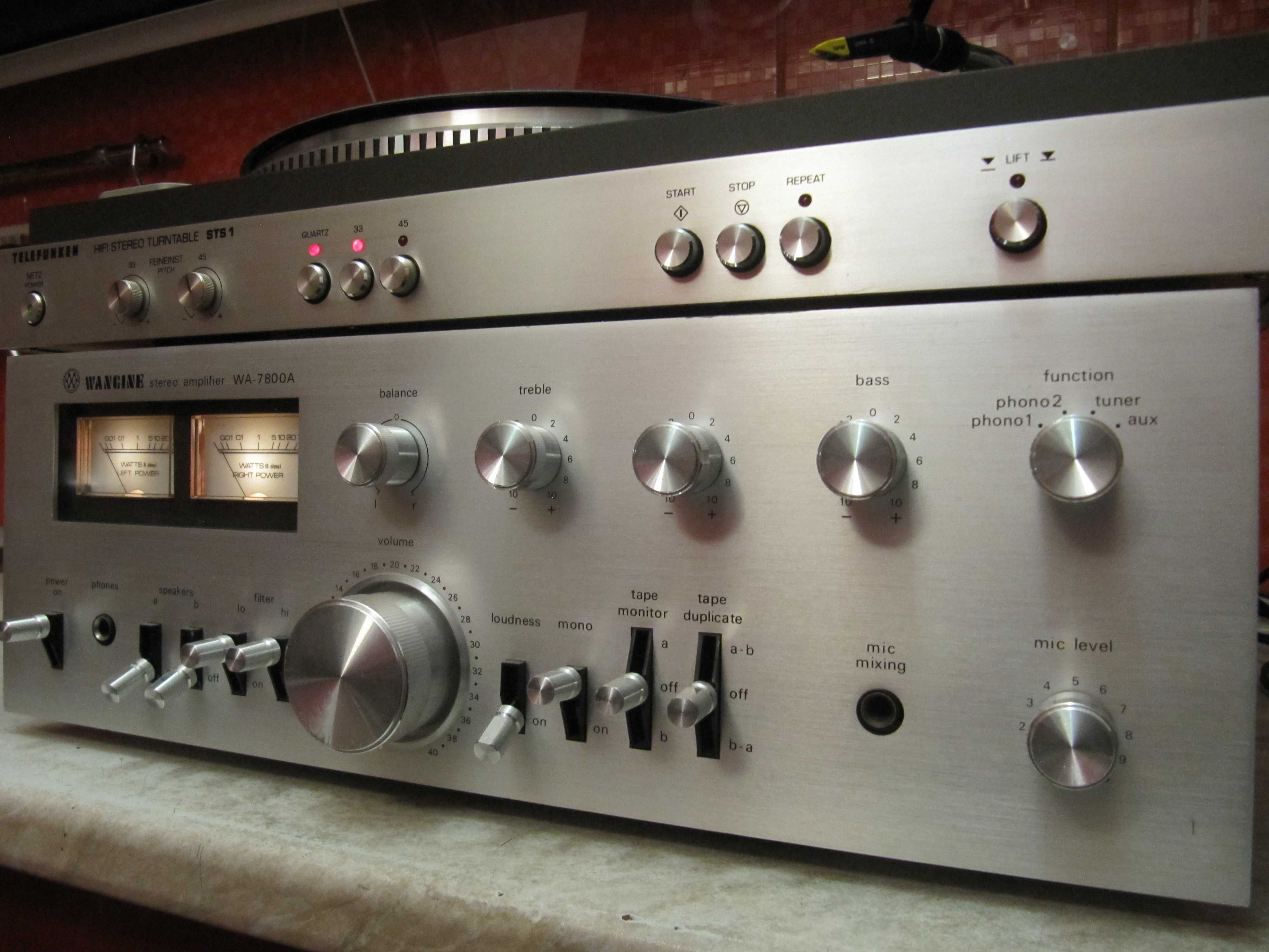 Вініловий Програвач Telefunken + Професійний Підсилювач Silver Vintage