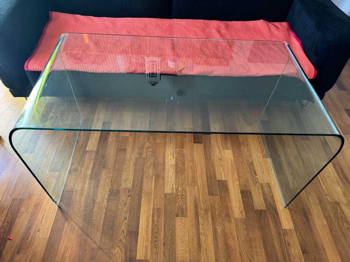 Biurko szklane transparentne stół szklany