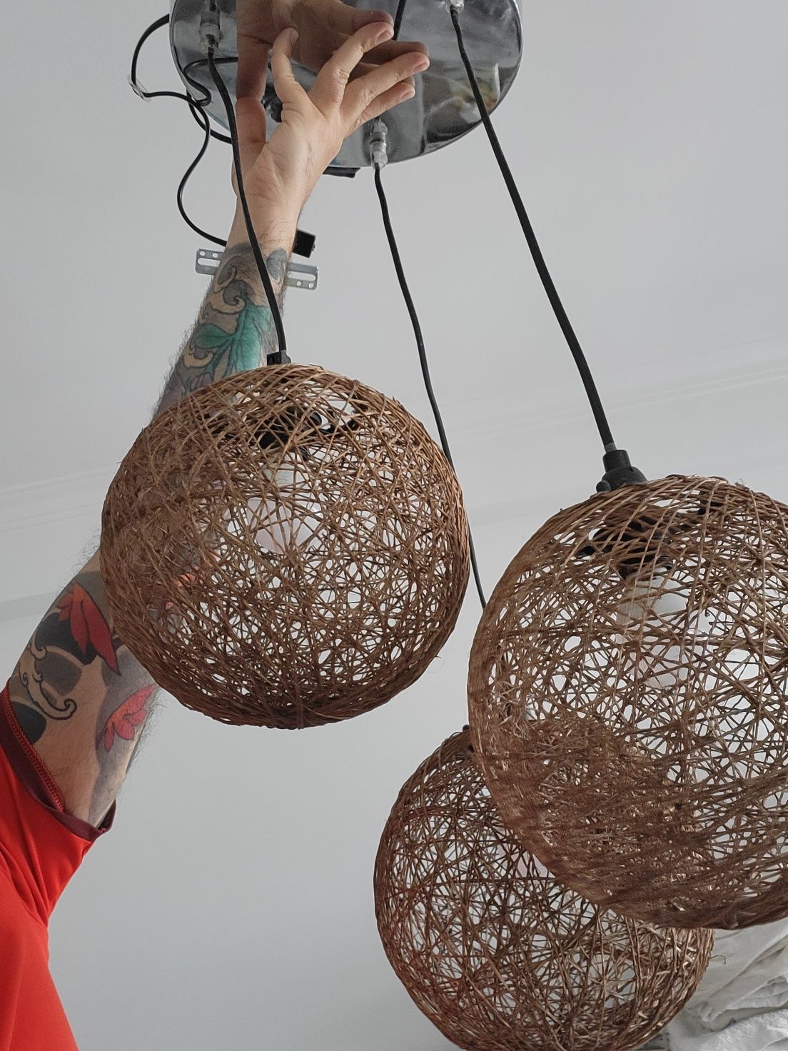 Candeeiro suspenso Laredoute Fibra Natural sala quarto