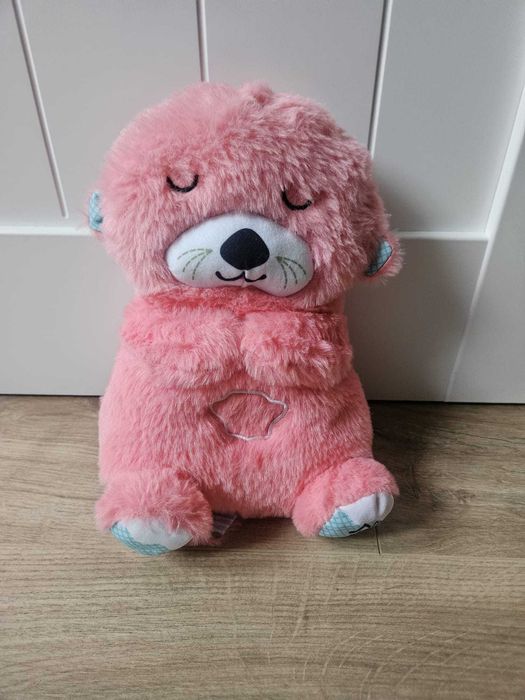 Szumiący miś chrapiący z dźwiękiem dla dziecka różowy