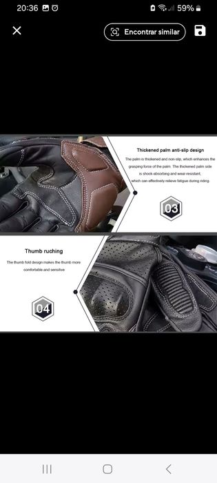 Luvas de moto couro genuino