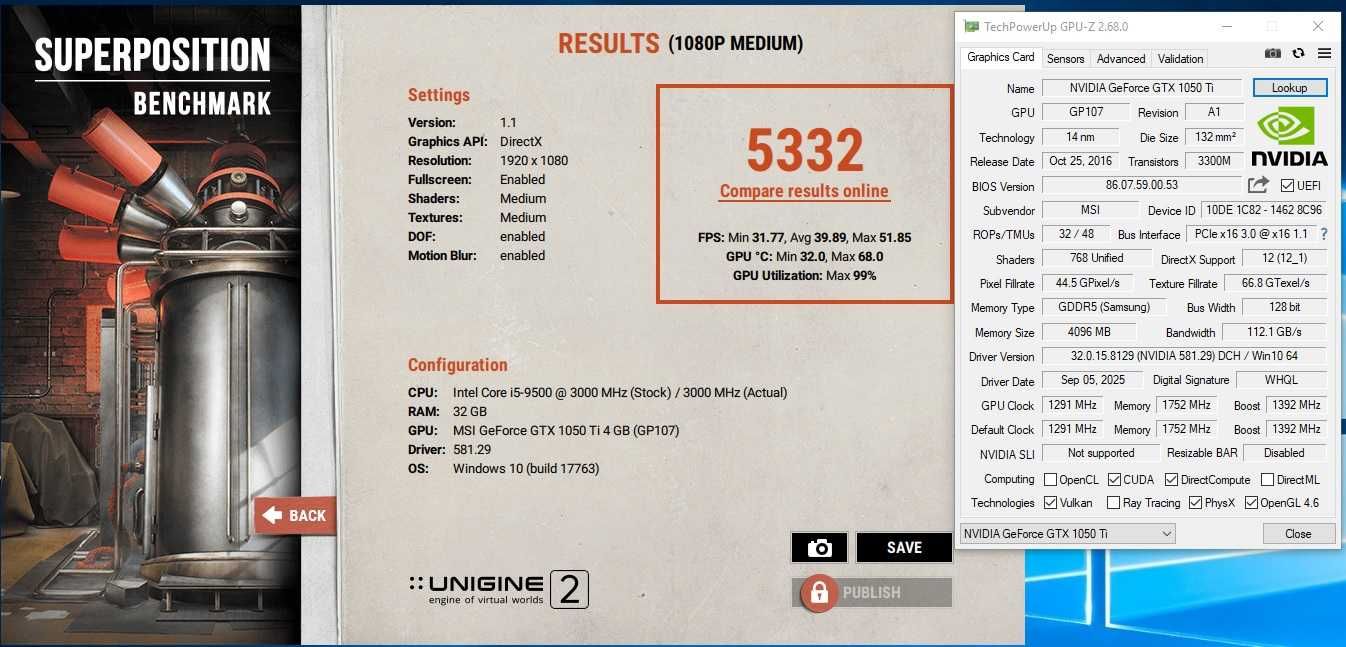 MSI GTX 1050ti 4Gb GDDR5 LowProfile (низькопрофільна)