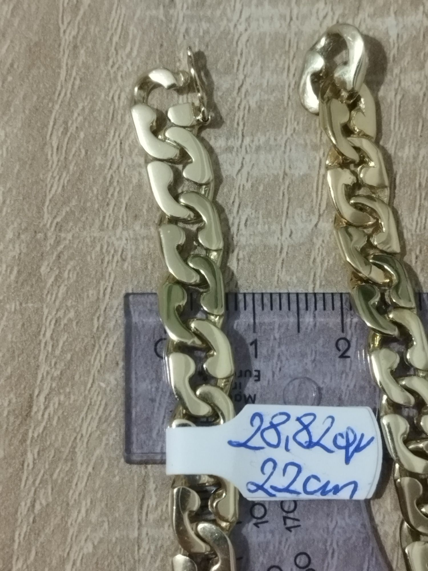 Piękna złota bransoletka pancerka 585 14k 22cm 28.82gr Gucci unikat!!!