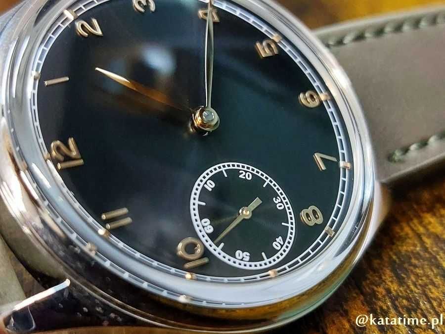 Męski zegarek mechaniczny granatowy czarny subsekunda NOWY SUPER!