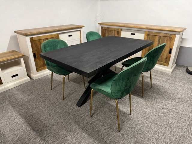 Wyjatkowy Stół do jadalni styl LOFT Black on Black F-Vat