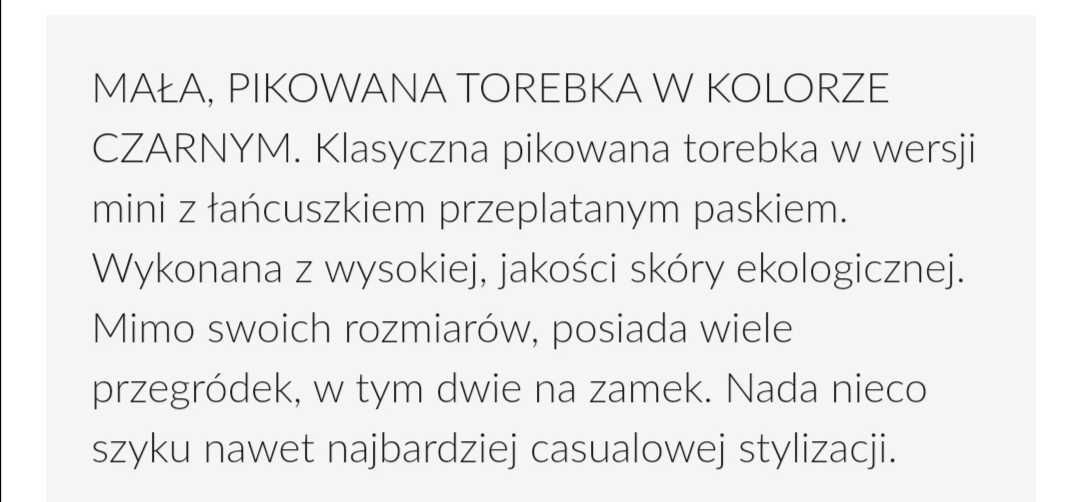 Czarna torebka ze złotym  łańcuszkiem Quiosque nowa