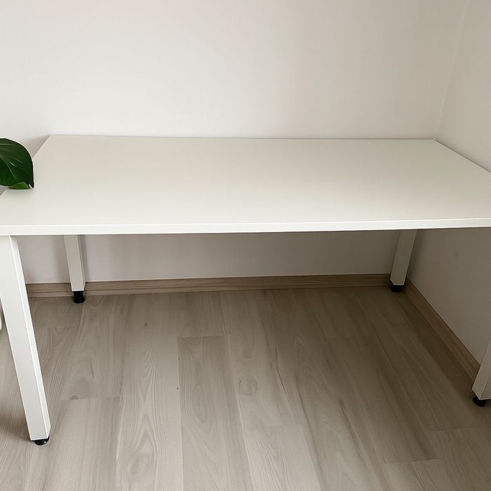 Biurko biale 160x80 metalowy stelaż biurowe