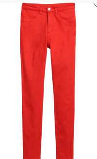 BRAMS PARIS czerwone jeansy rurki emo goth punk 36 38 S M NOWE