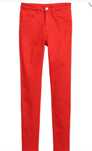 BRAMS PARIS czerwone jeansy rurki emo goth punk 36 38 S M NOWE