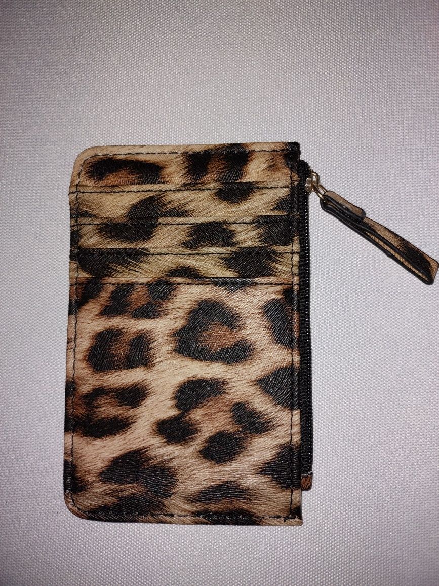 Carteira leopardo porta-cartões c bolsa fecho notas e moedas ULTIMA