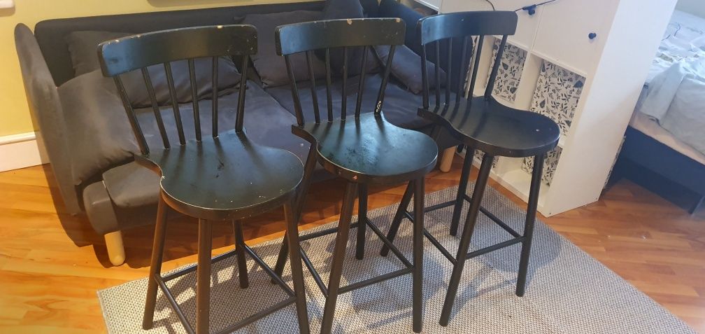Cena za całość 3 sztuki ikea norraryd stołek barowy z oparciem, krzesł