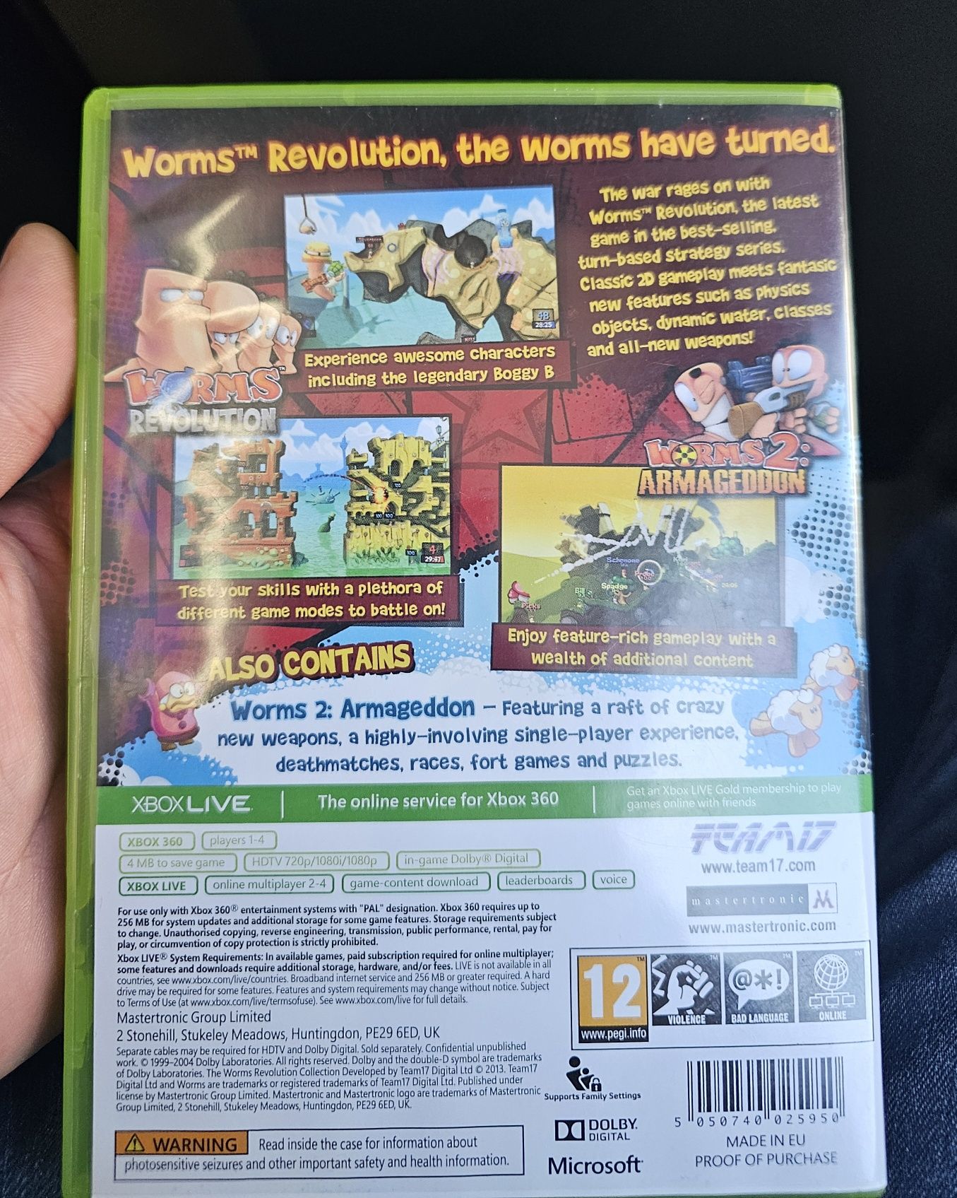 Gra worms The Revolution Collection xbox 360 unikat