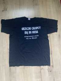 Czarna koszulka T-shirt XL Grzeczni chłopcy idą do nieba