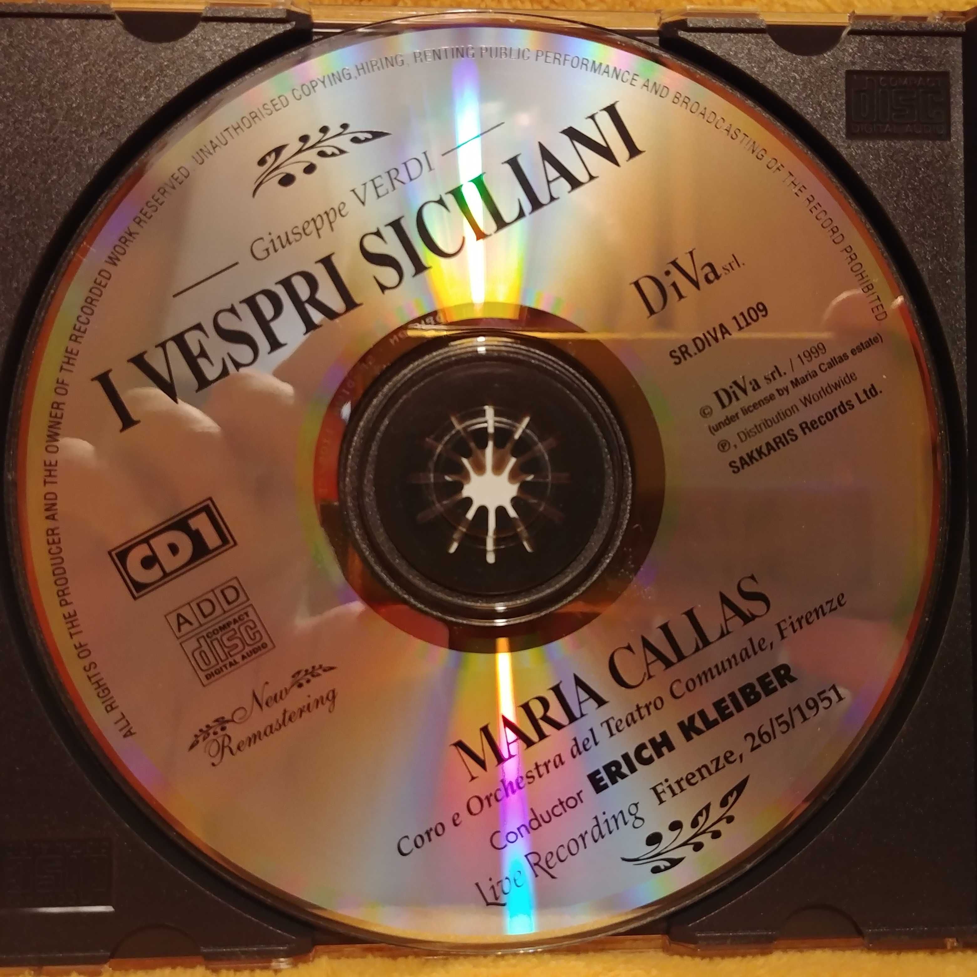 Maria Callas I Vespri Siciliani Nieszpory Sycylijskie Verdi 3 CD