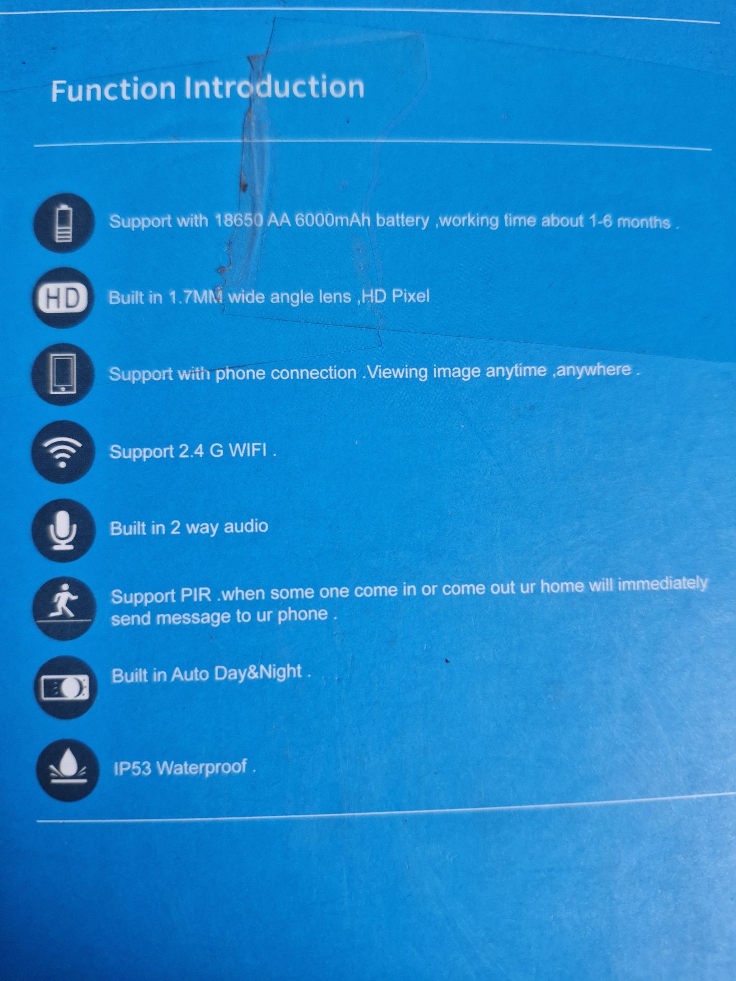 Bezprzewodowy Dzwonek kamera wifi