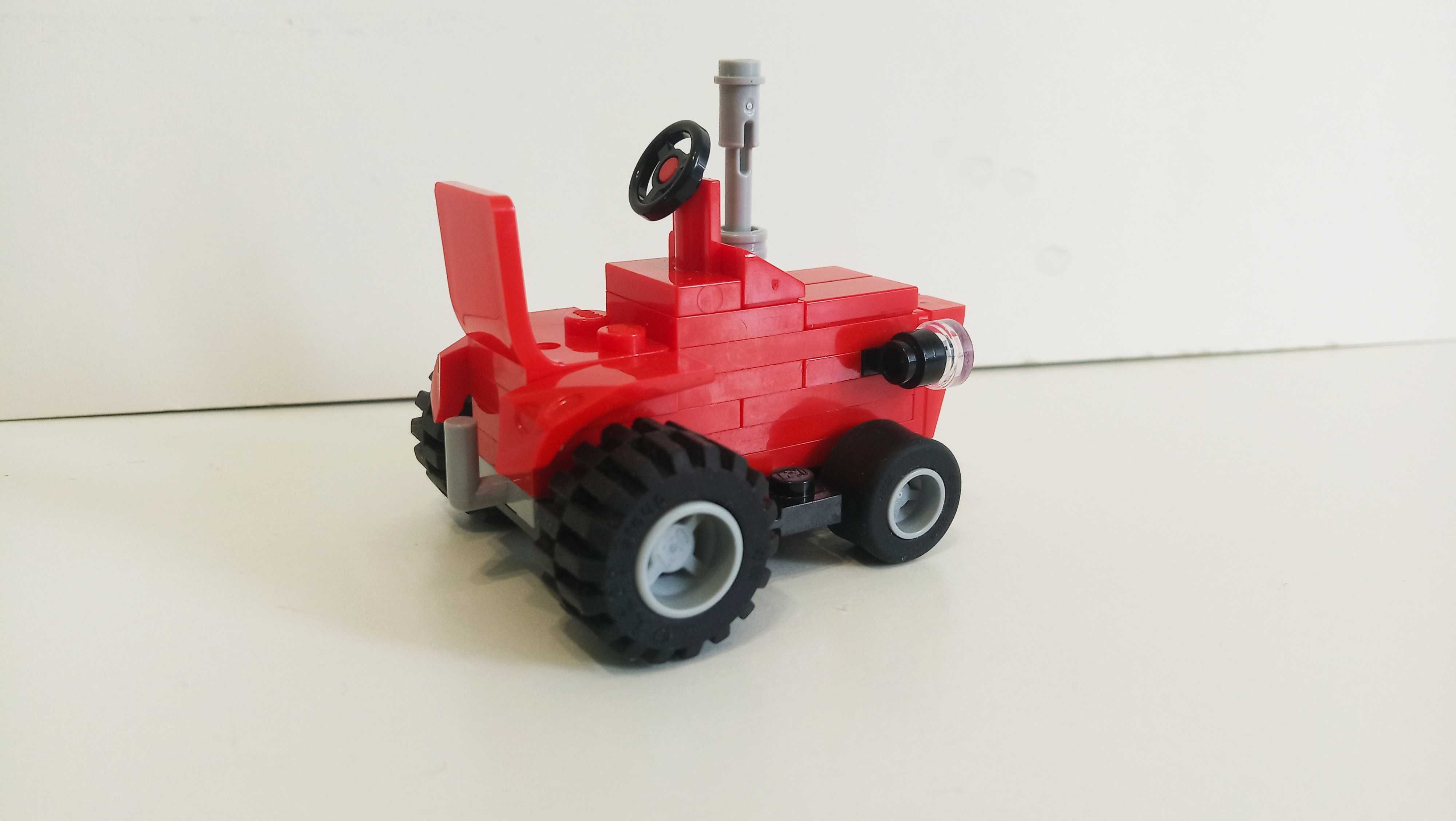 Lego Moc traktorek ursus c360 z przyczepką z drzewem
