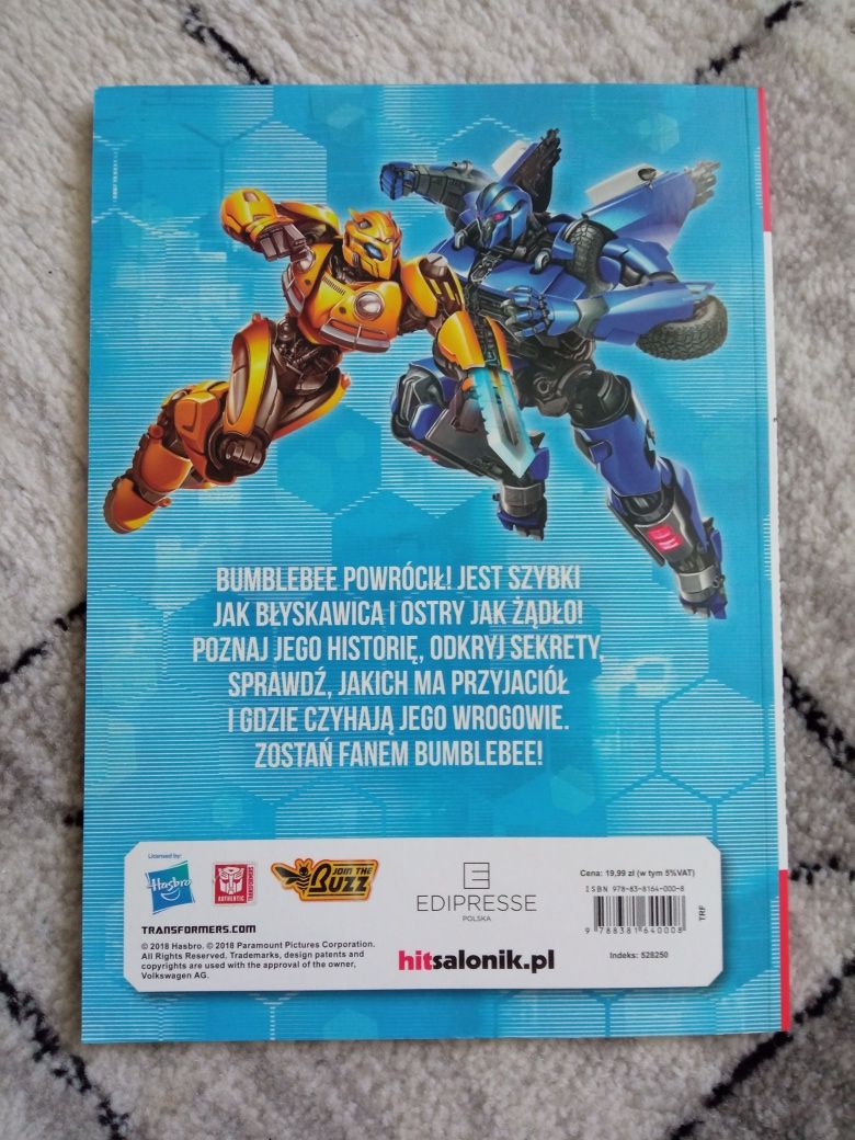 Transformers Wielka Księga Zadań Bumblebee i komiks Transformers