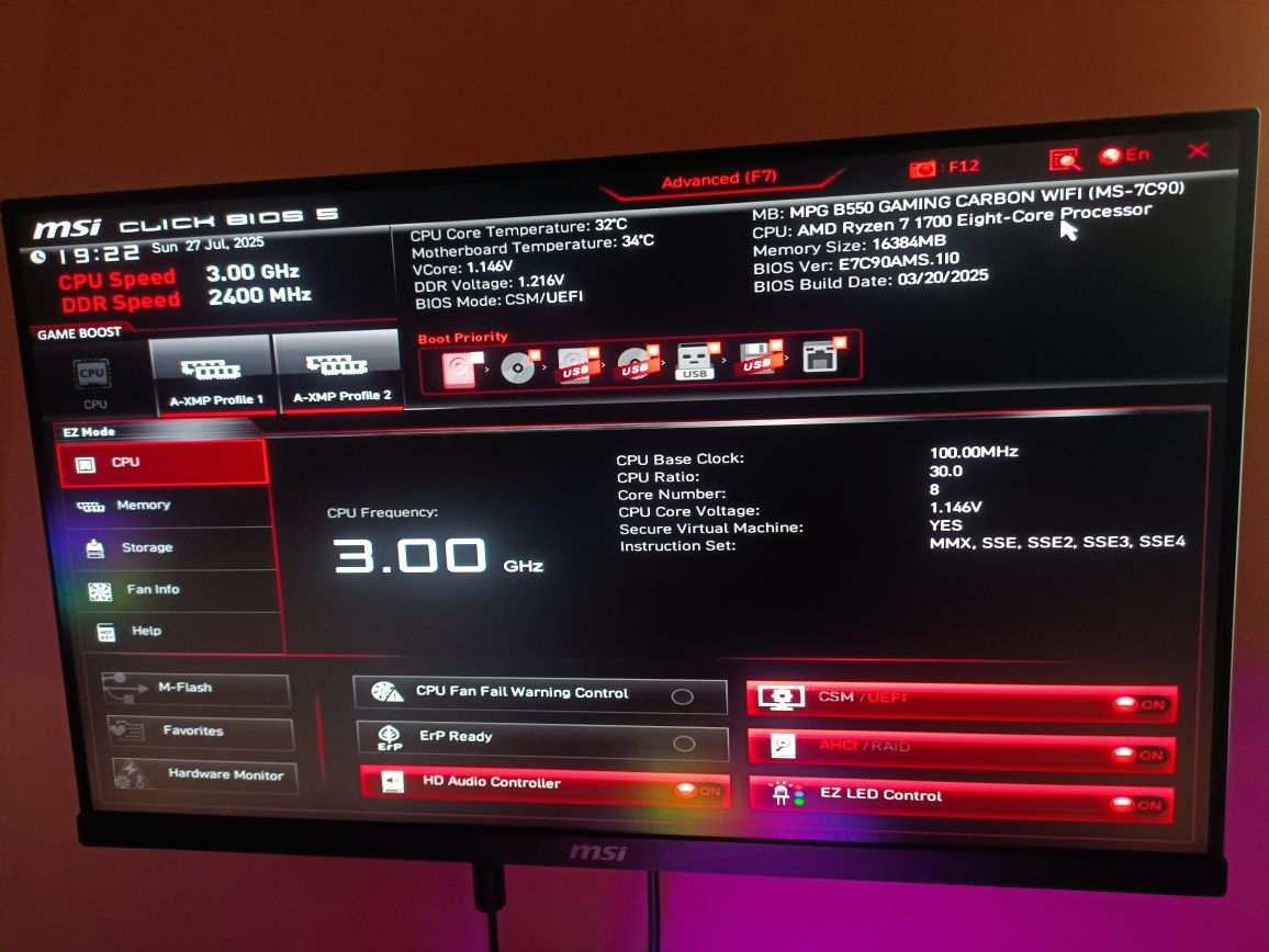 AMD Ryzen 1700 BOX/3600 BOX