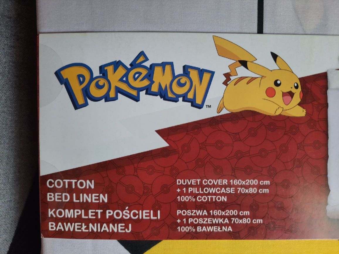 Pościel dziecięca, dwustronny wzór Pocemon Picachu, 160x200cm