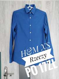Męska niebieska koszula z długim rękawem H&M XS