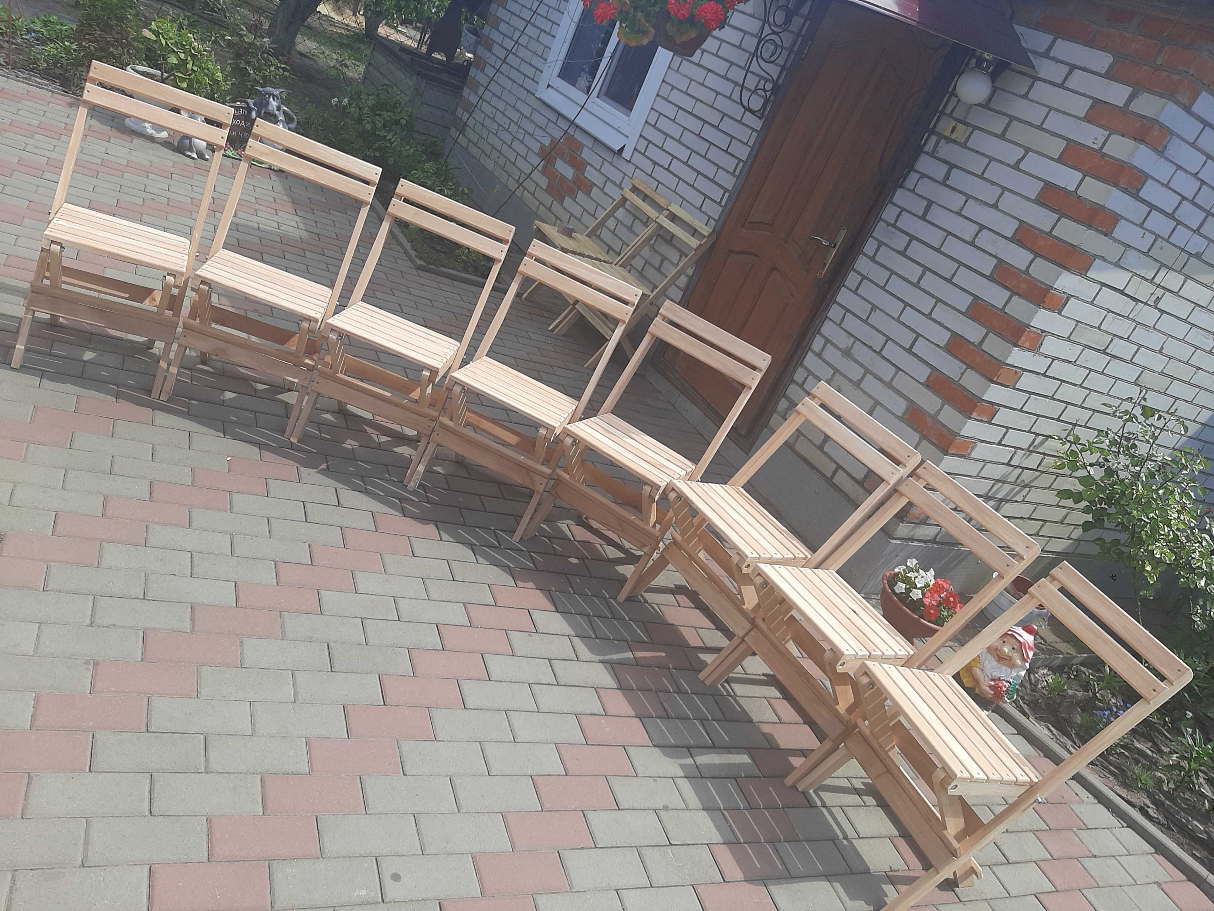 Дерев'яні  стільці розкладні
   стулья деревянные раскладные