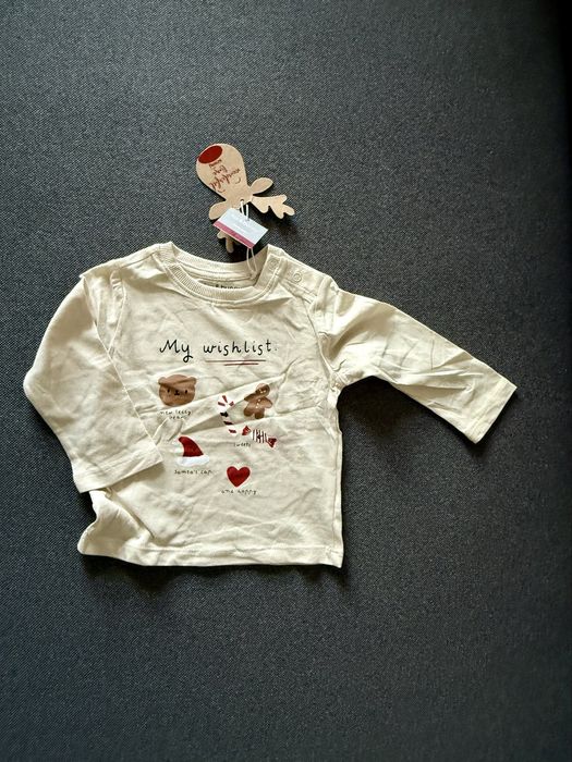 Bluzka świąteczna Sinsay Fox & Bunny r. 74