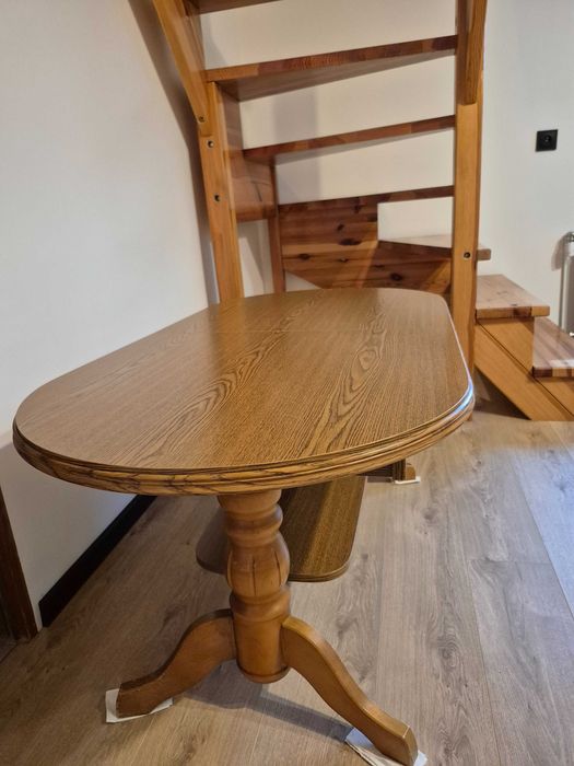 Ławo-stół z regulowaną wysokością blatu drewniane masywne nogi