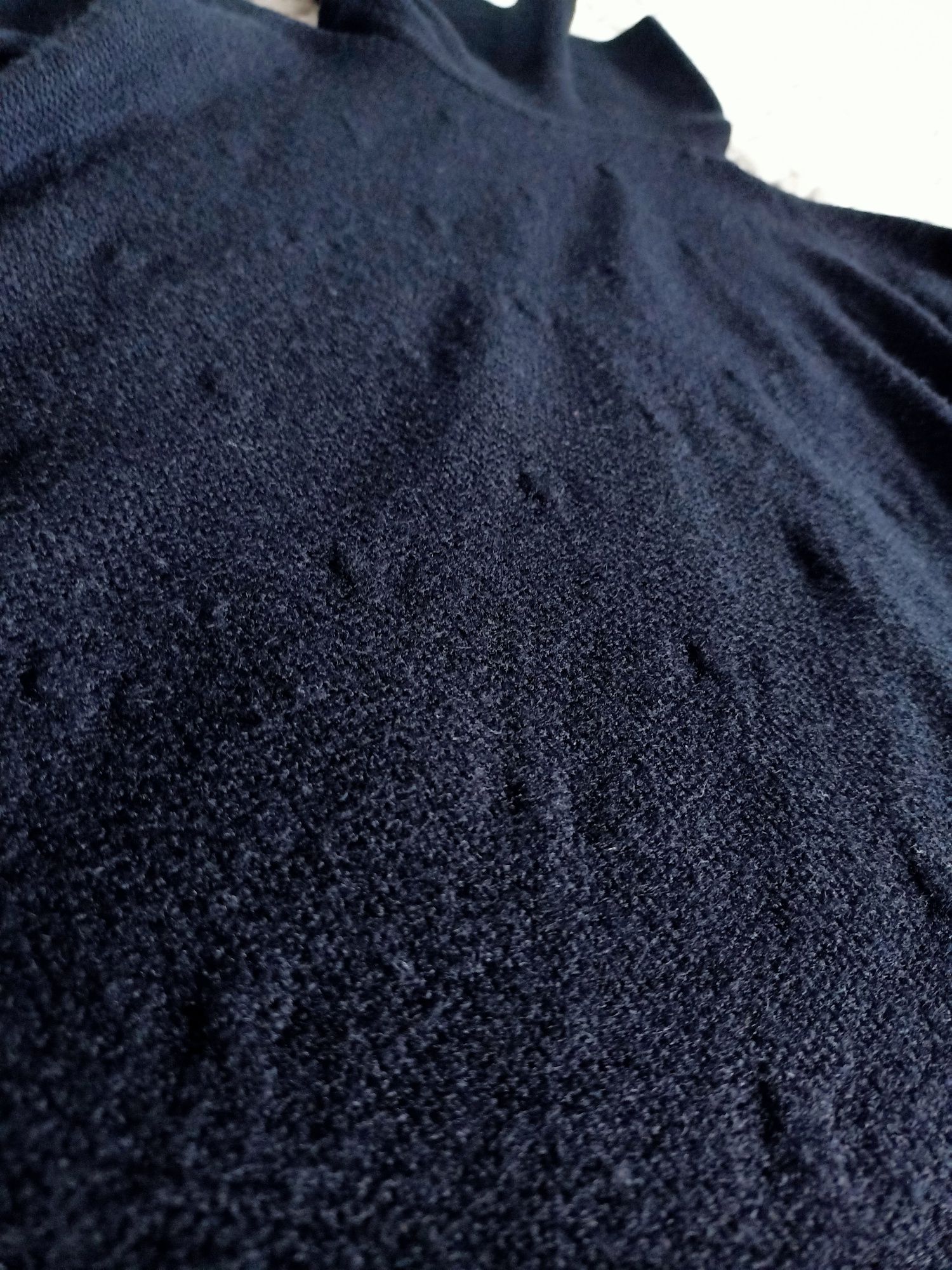 Czarny dłuższy sweter/golf, S/M