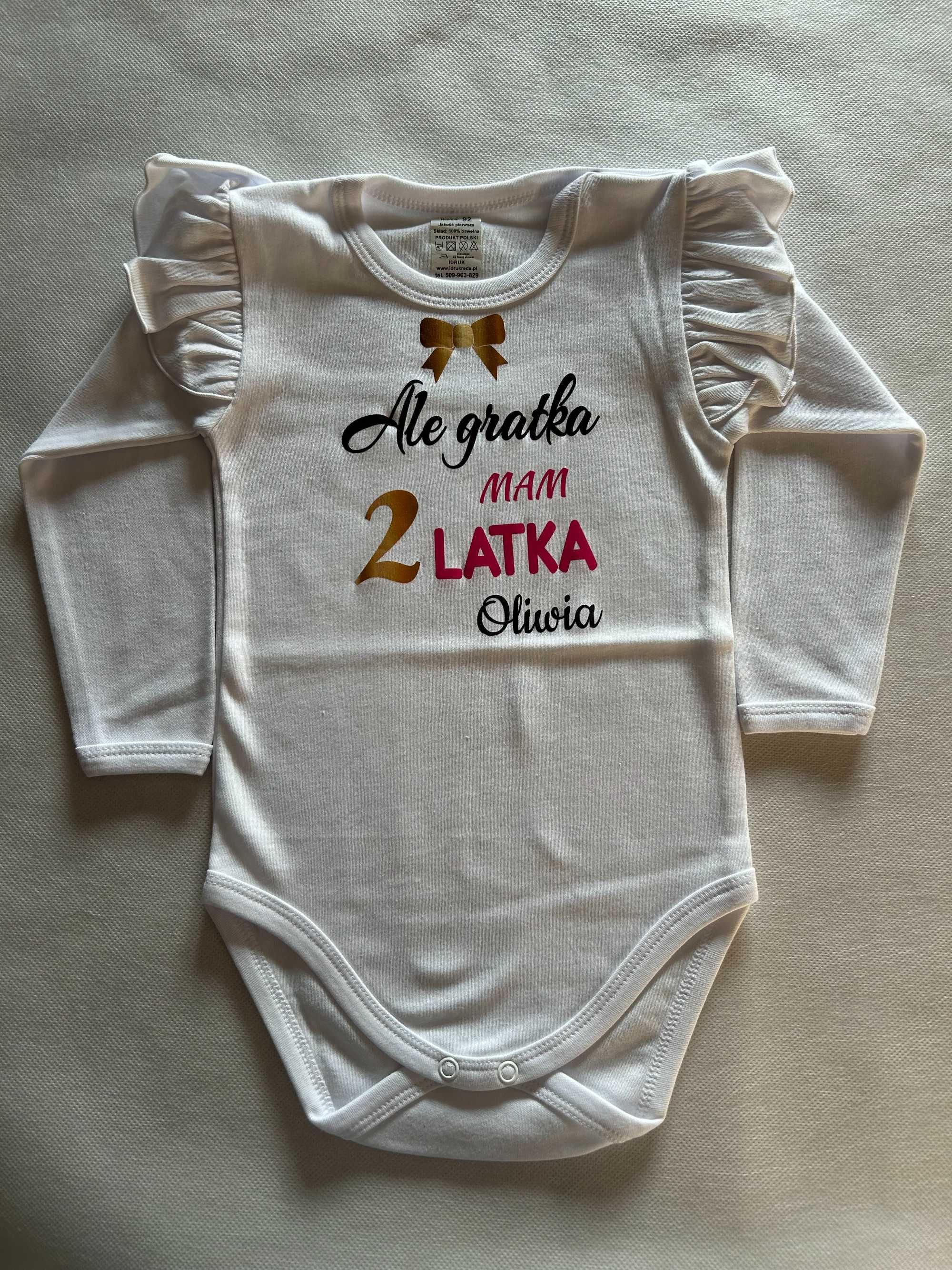 Body dziecięce urodzinowe rozmiar 92 Ale gratka mam 2 latka Oliwia