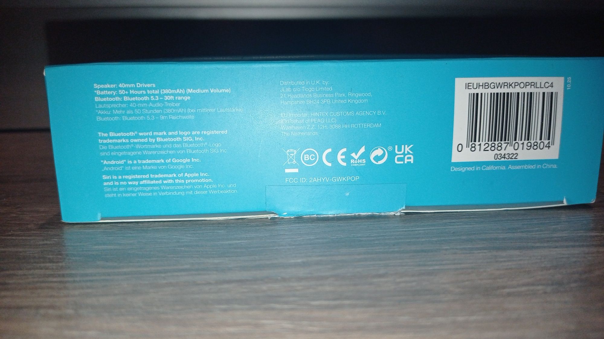 НОВІ! Навушники з мікрофоном JLAB Go Work Pop Wireless Headphones Lila