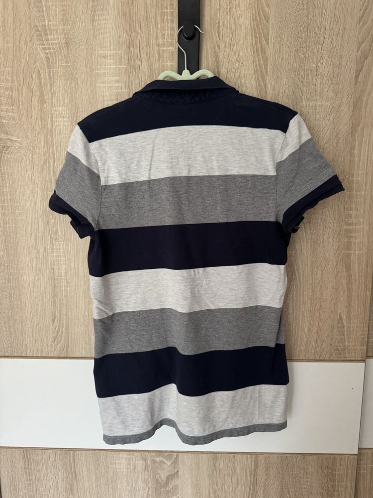 Koszulka Polo Tommy Hilfiger L Damska Old Money logowana Pasy Stripes