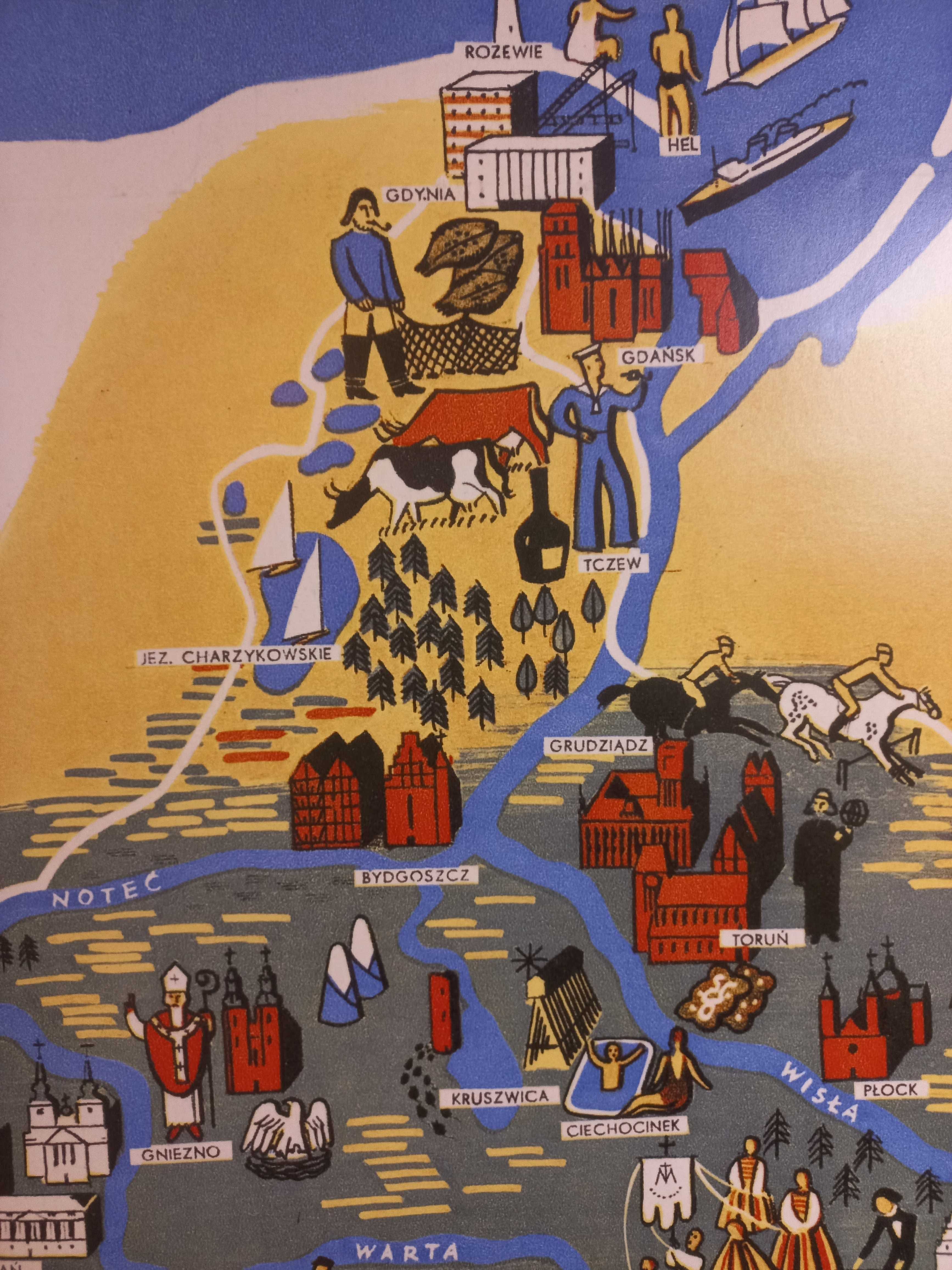 Reprodukcja Plakatu: Przedwojenna Mapa Polski (1937) IIRP