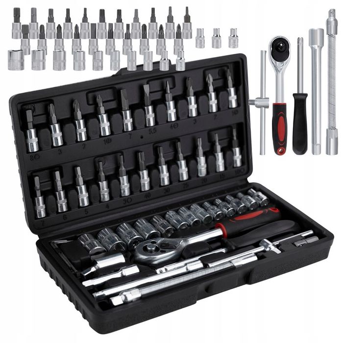 Zestaw Kluczy Nasadowych Bity Narzędzia Imbusy Torx Nasadki Grzechotka