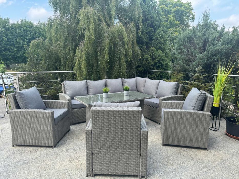 Meble Ogrodowe Premium Technorattan Narożnik Ogrodowy Szary 2 Kolory