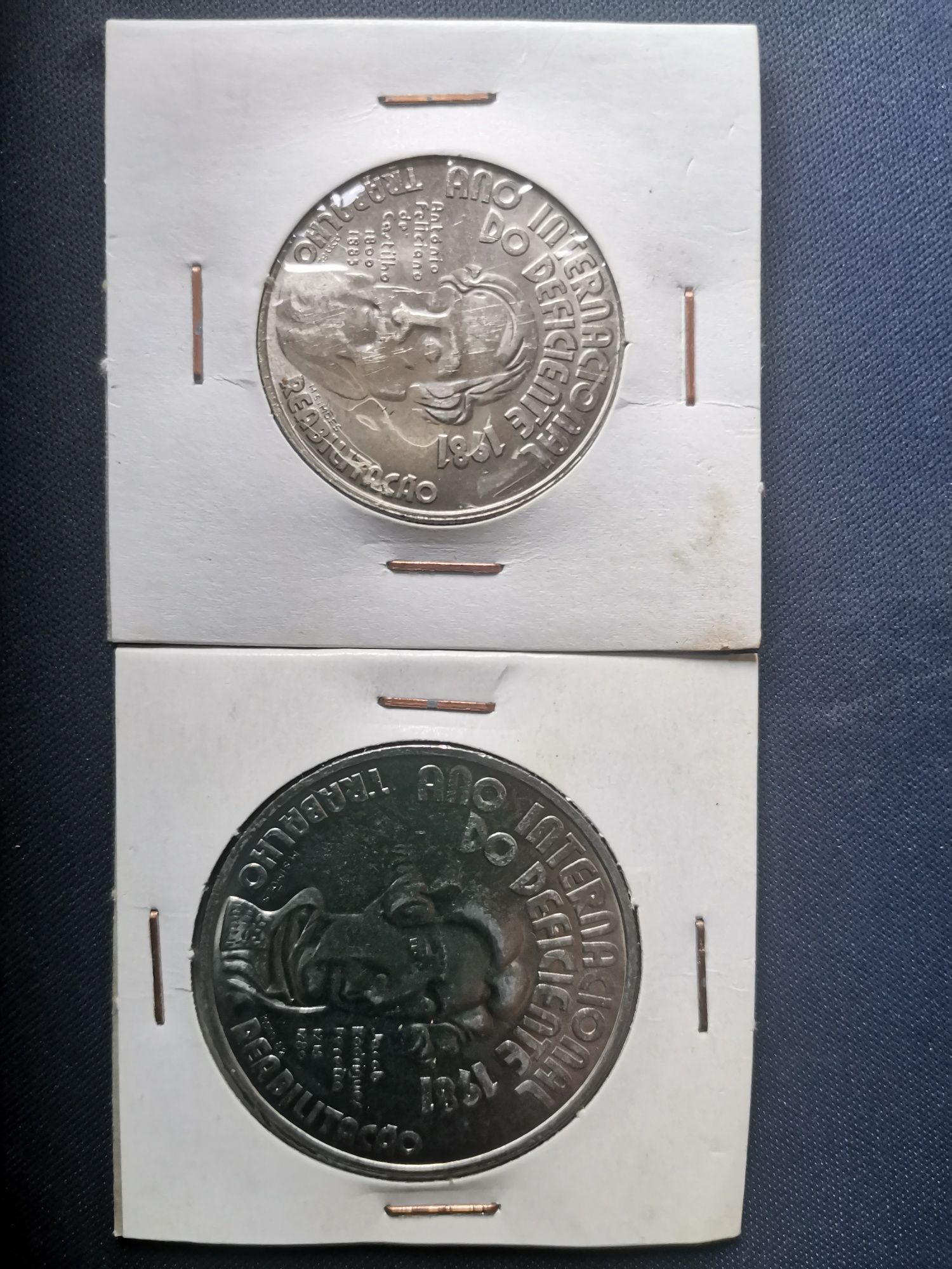 Conjunto moedas 1981 ano internacional do deficiente