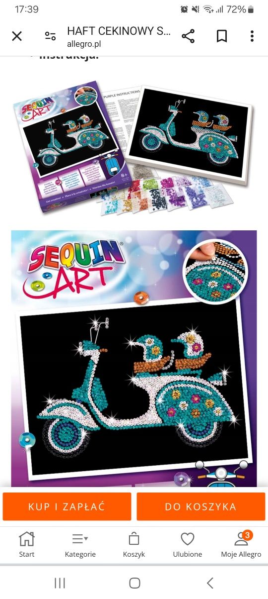 Sequin Art Skuter zabawa