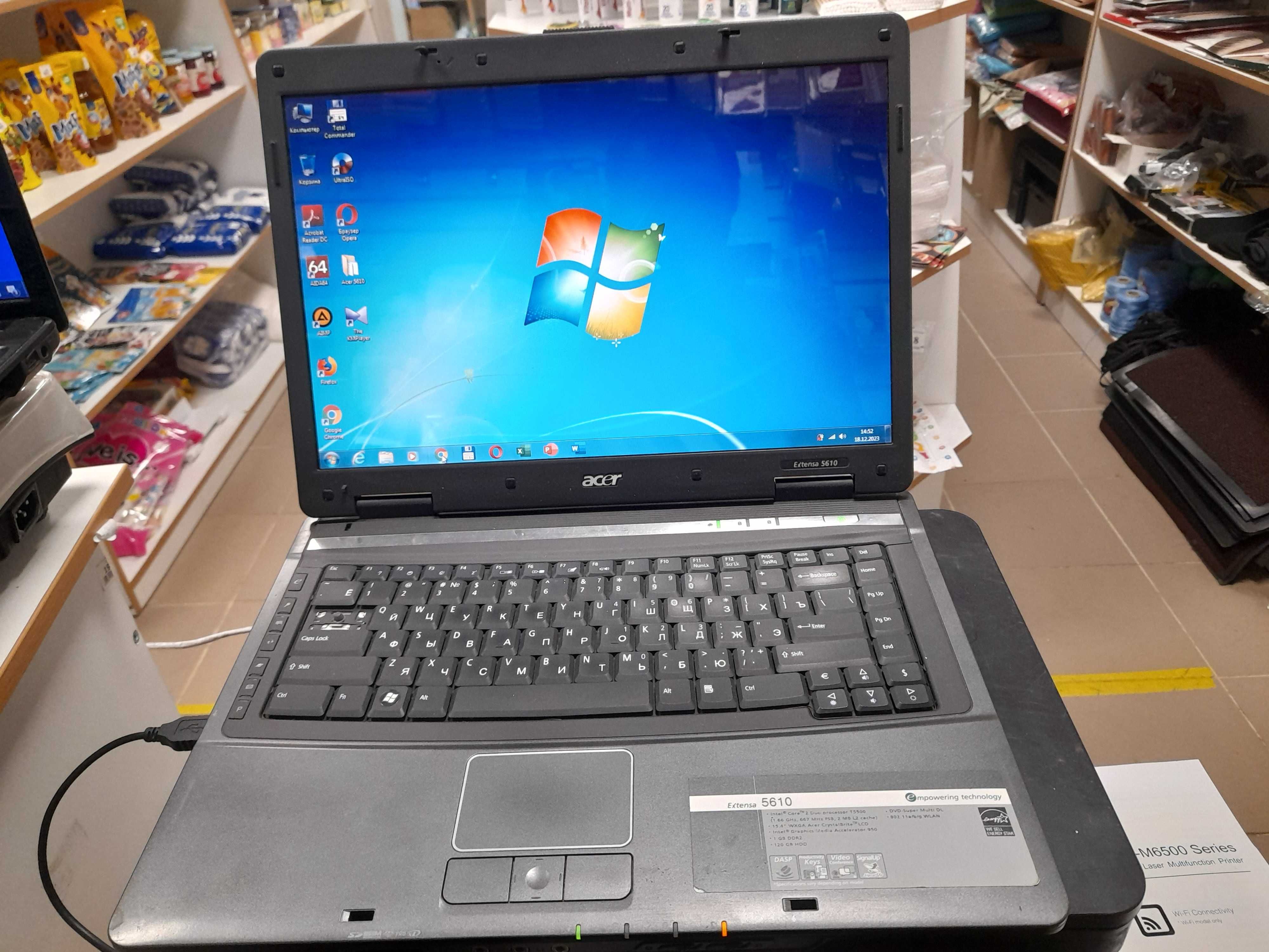 Ноутбук Acer Extensa 5610 15.4 Intel T5500 4 RAM 120 HDD