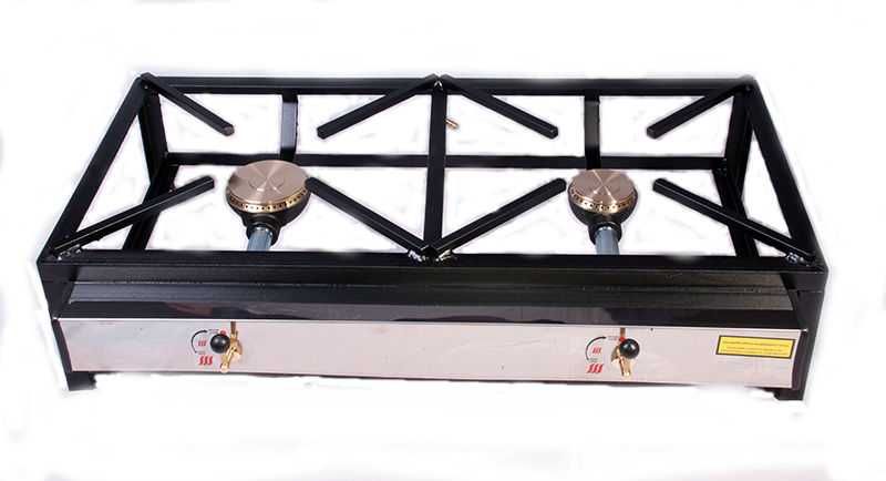 Trempe portátil a gás de 2 queimadores
