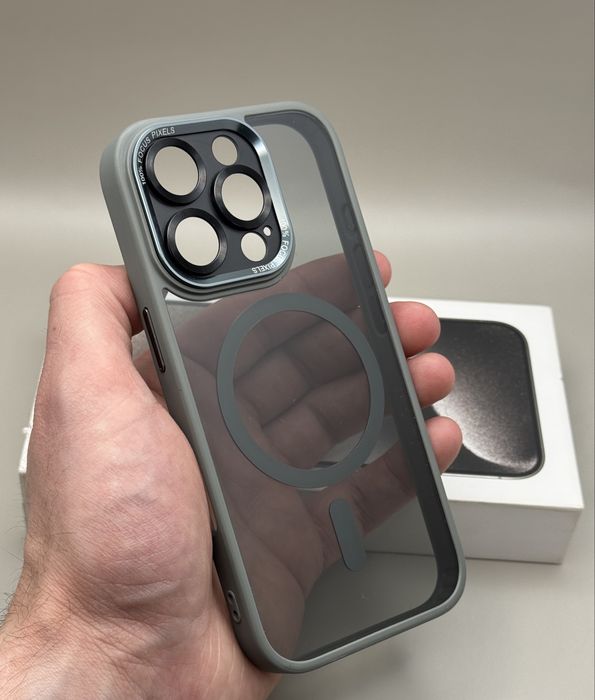 Чехол IPhone 15 Pro Max Natural Titanium MagSafe, 16 Pro Grey MagSafe