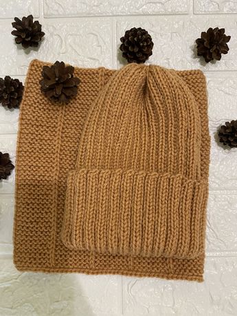 Комплект вязаний (шапка+снуд)