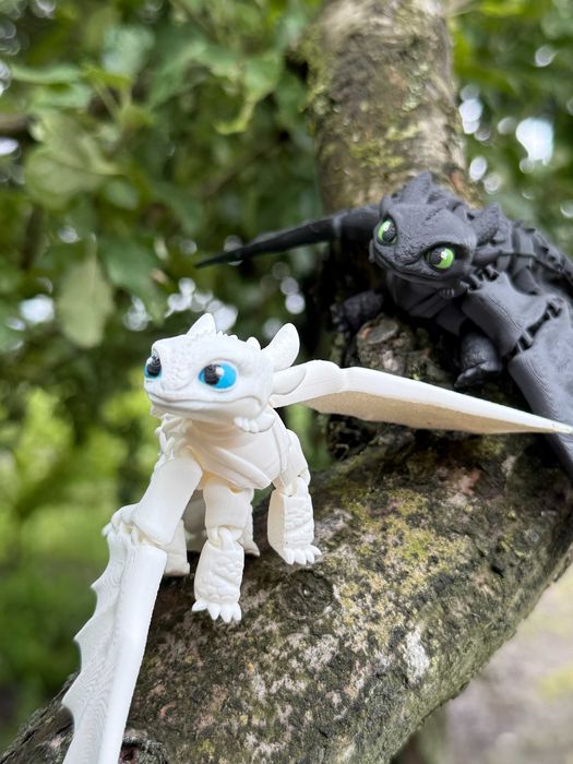 Фігурка, іграшка Беззубик (Toothless) — нічна фурія і біла фурія