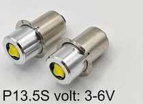 LED лампочка P13.5S на 3-6 вольт, 6-24 вольт, лампа PR2 Maglite