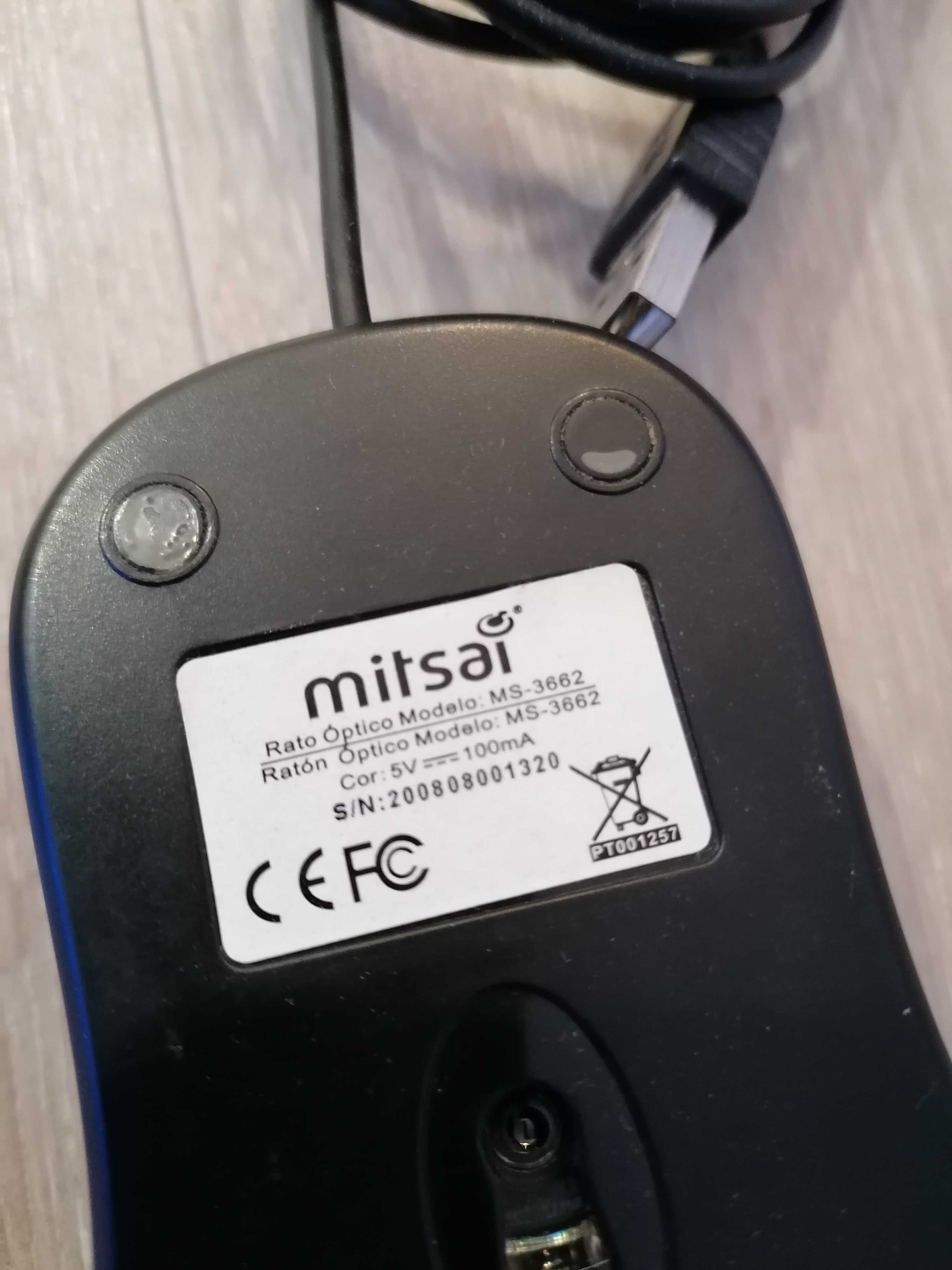 Rato óptico com fio