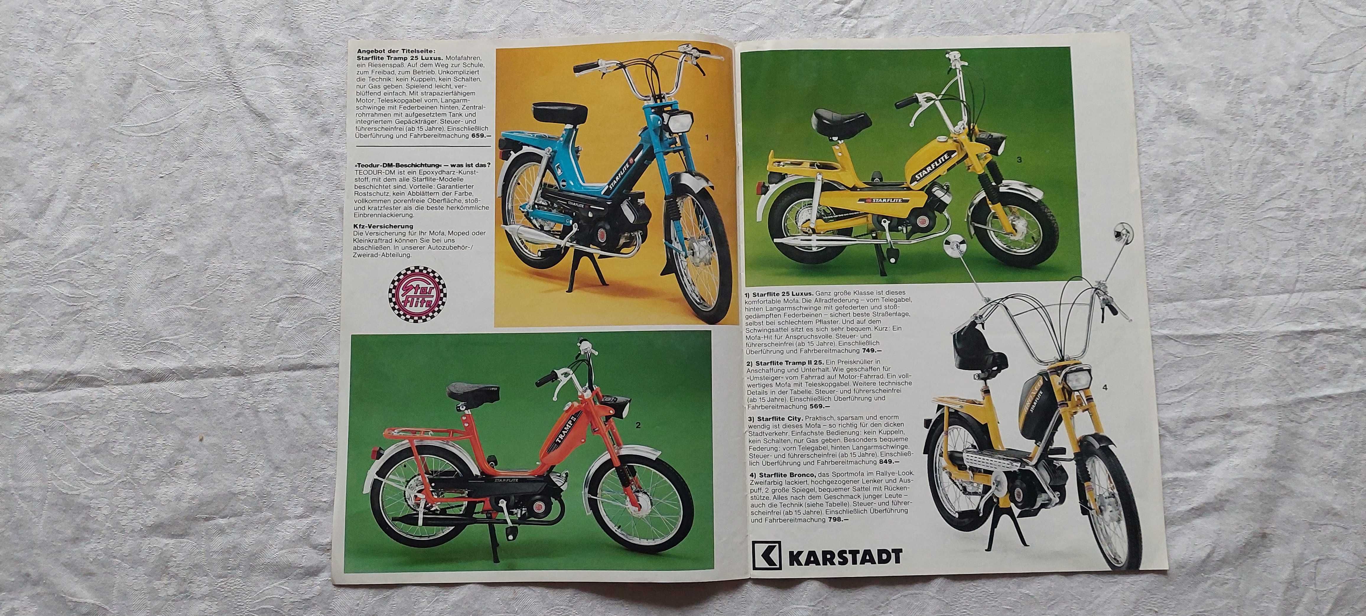 Karstadt - prospekt reklamowy motorowerów Starflite pocz. lat 70-tych