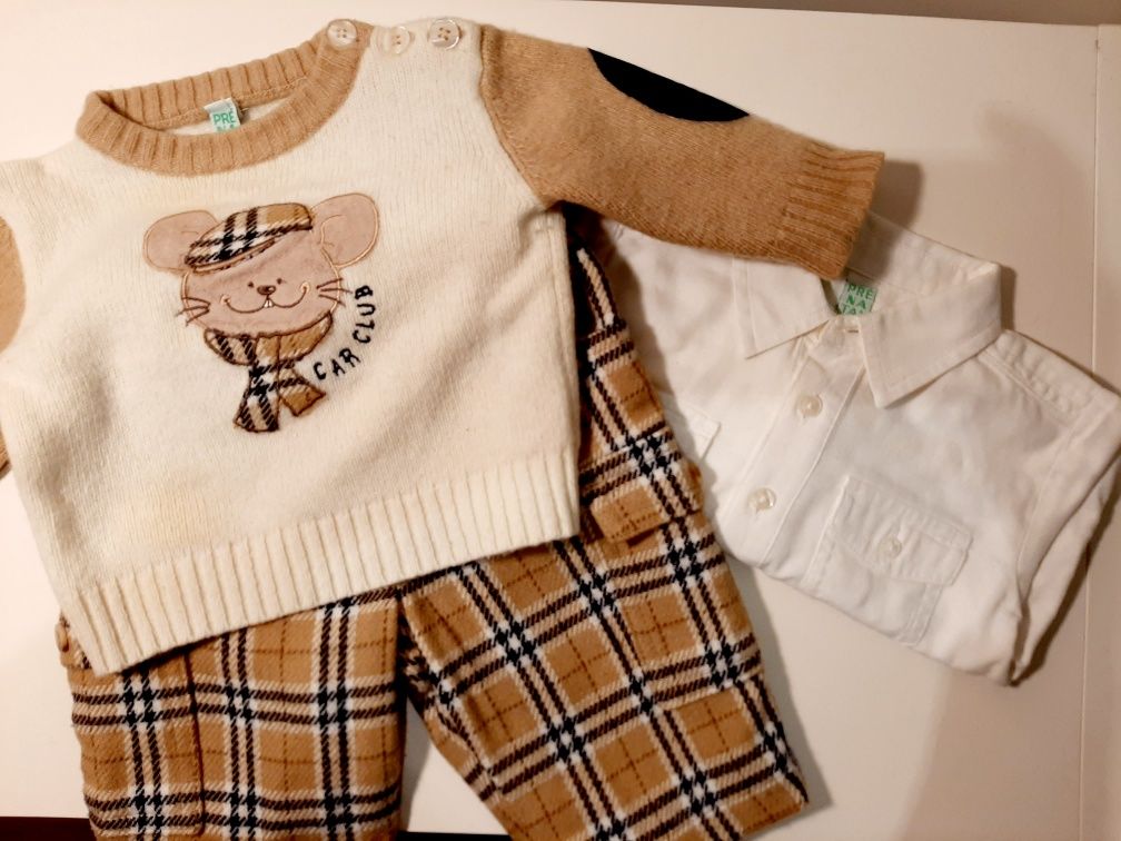 Conjunto PRENATAL algodão branco 3/6meses