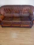 Trio de Sofas em pele muito bom estado