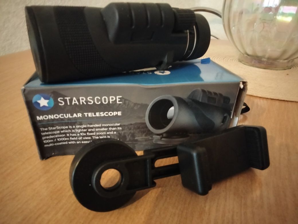 Teleskop monokularowy STARSCOPE i akcesoria do smartfona